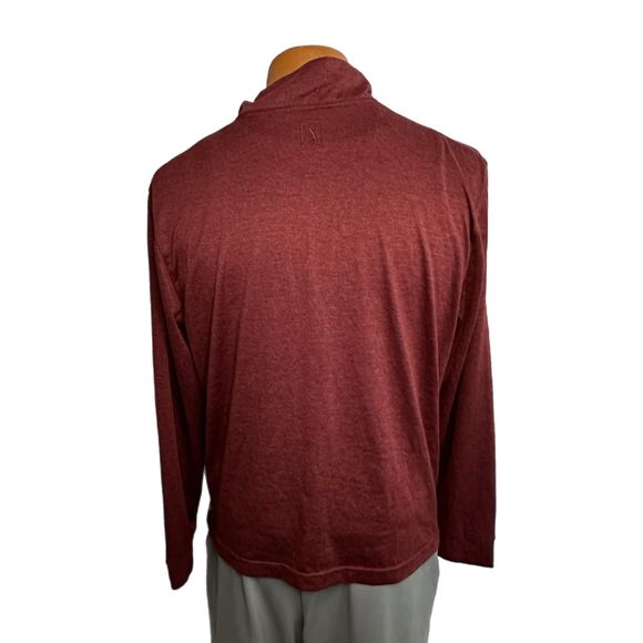 PGA Tour Dark Red Stripped 1/4 Zip Men's Pullover, Small, Pre-owned - Picture 2 of 7